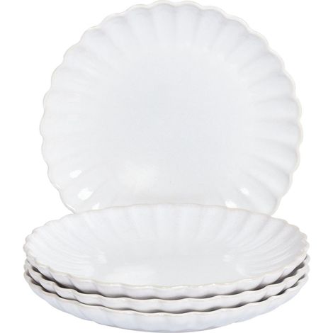 Dessertteller 4er Set NETTLE Steinzeug Weiß (1/5)