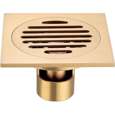 Brass Square Shower Drain, Stainless Steel Square Floor Drain Anti-odor Bathroom Large Caliber MUMU (1/4)