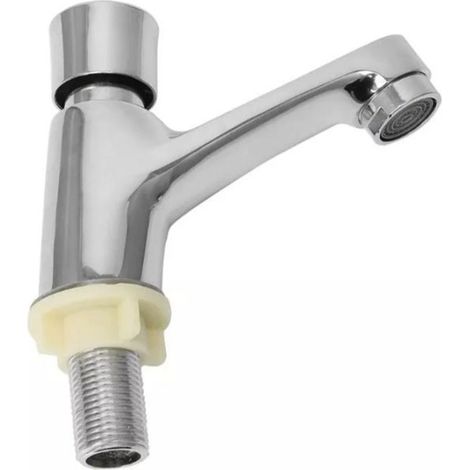 Professioneller Küchenhahn aus Chrom, einfache Installation per Knopfdruck, mit Timer, automatischer Abschaltfunktion und Wassersparfunktion, hergestellt aus robustem Kupfer und Keramik. (1/5)