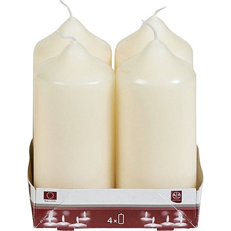 Heider GmbH Stumpenkerze 11cm Ø5cm champagner 4 Pack - 10 Stück