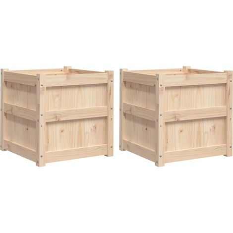Maison Exclusive - Pflanzkübel 2 Stk. Massivholz Kiefer