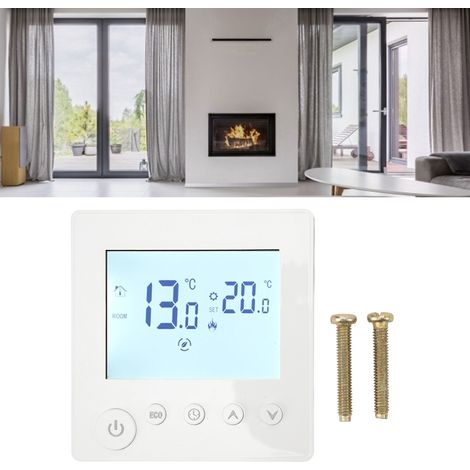 Wandthermostat für Heizkessel, Energiespar-Timer, intelligentes LCD-Display, Thermostat für elektrische Fußbodenheizung, Thermostat für wasserführende Fußbodenheizung, 90V-240V. (1/5)