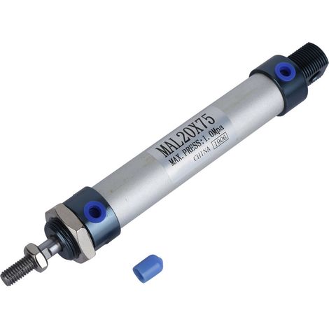 MAL 20 mm simple tige double effet mini cylindre pneumatique en alliage d'aluminium (course 75 mm)