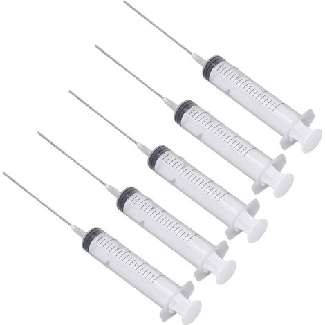 Cartouches d'encre rechargeables pour imprimantes à jet d'encre - 5 seringues de 20 ml avec aiguilles plates - Fournitures de bureau (1/5)