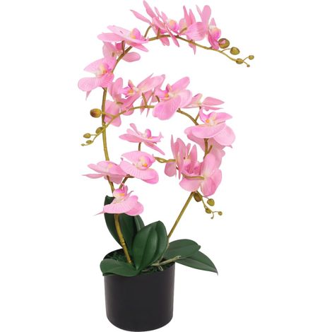 Orchidée artificielle en pot, 65 cm, rose