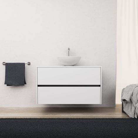 Inda - Mobile bagno L.100 con lavabo in appoggio / Bianco opaco 2