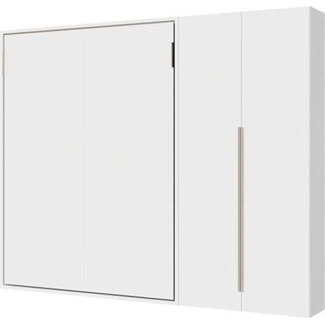 Letto matrimoniale verticale a scomparsa Versia 160 con armadio dx 2 ante Bianco