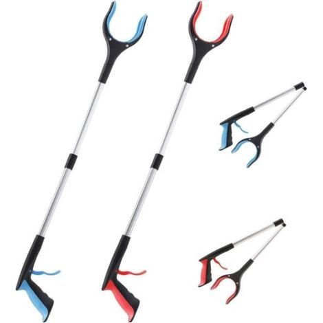 Set di 2 pinze telescopiche da 83 cm con estensione - Testa rotante a 90°, pinza per rifiuti con punte magnetiche - Pinza per raccogliere (1/4)