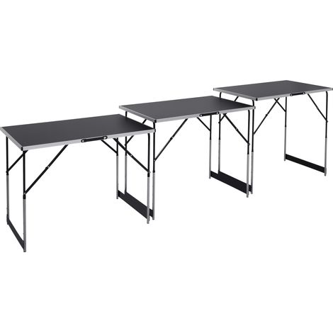 Meister Multifunktionstisch 3-teilig - 30 kg Tragkraft je Tisch (100 x 60 cm) - 4-fach höhenverstellbar - Klappfunktion / Beer-Pong Tisch / Tapeziertisch / Flohmarkttisch / Beistelltisch / 4357760 (1/5)