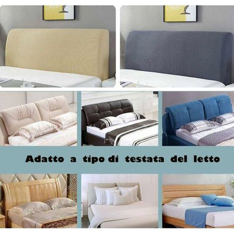 Housse de protection de tête de lit - housse de tête de lit lavable 360° gris 140 - 170 cm (1/5)