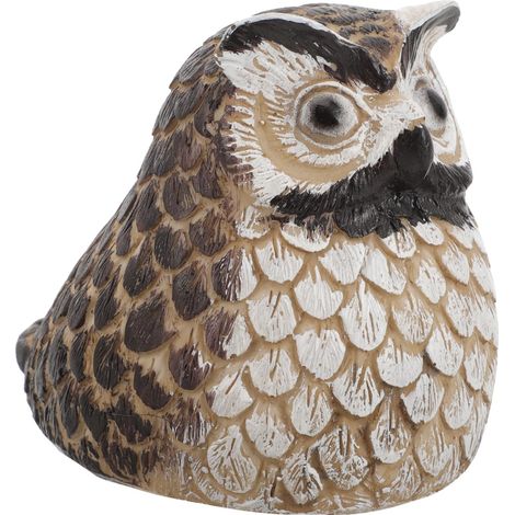 Boîte à clés pour le jardin - En forme de hibou - Boîte de rangement pour clés - Pour l'extérieur - Boîte de rangement discrète pour cour et jardin avant - 11 x 9 x 9 cm (1/5)