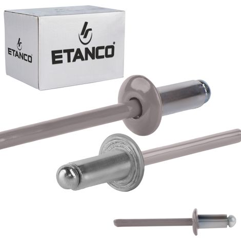 Aluminium offene Nieten 4,8x10mm RAL 9007 (1/5)