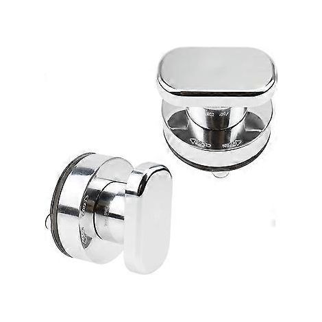 Sauggriff für Glastr, Dusche, stärkerer Saugnapf, Schublade, Glas, Spiegel, Wand, Fliesen, Griffe 2 Stck (Silber)