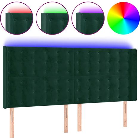 Maison Exclusive - Testiera a LED Verde Scuro 163x16x118/128 cm in Velluto (1/5)