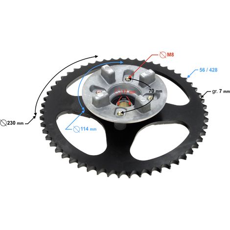 Buje de rueda trasera con piñón para ciclomotor Ranger Classic (E4). (1/5)