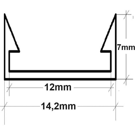 Jandei 8 x 1 metro Perfil aluminio tira led con tapa superficie 14 x 5 mm