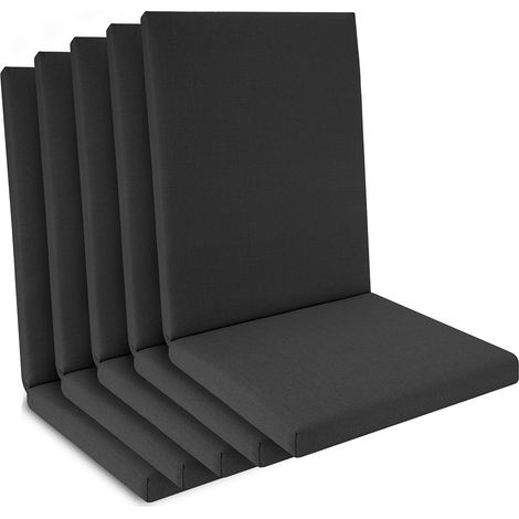 Lot de 5 coussins de chaise basse étanches 100x50x5,5cm Anthracite (1/5)