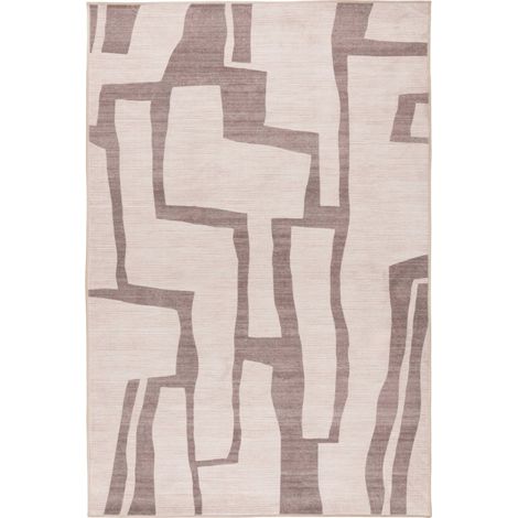 Tapis taupe moderne antitache à poil court robuste - 150 x 80 cm (1/5)