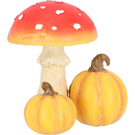 Champignon amanite en polyrésine Amanite avec citrouilles (1/4)