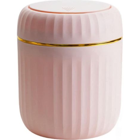 Poubelle avec couvercle - Plastique - rose - Mini-poubelle - Bureau - table basse - Salon/chambre - Conteneur de rangement multifonctionnel (1/5)