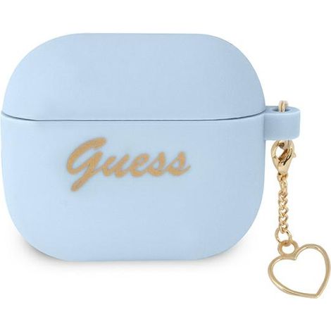 Funda Guess GUA3LSCHSB para AirPods 3, color azul/azul, de silicona, con dije en forma de corazón. (1/3)