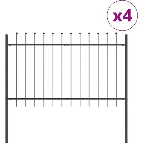 Maison Exclusive - Gartenzaun 4 pcs Grau 6,8 x 1 m Pulverbeschich