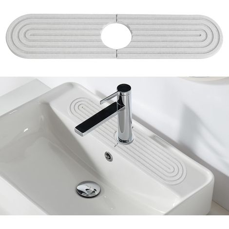 Tapis d'Égouttement Diatomée, Protection Anti-éclaboussures - Pour Évier, Camping-Car, Salle de Bain (45x10 cm)