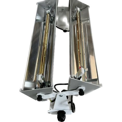 Chauffage infrarouge 3000W court blanc 450x200x170mm 230V reflecteur argent pour tertiaire interieur IP20 IRCTB30 (1/4)
