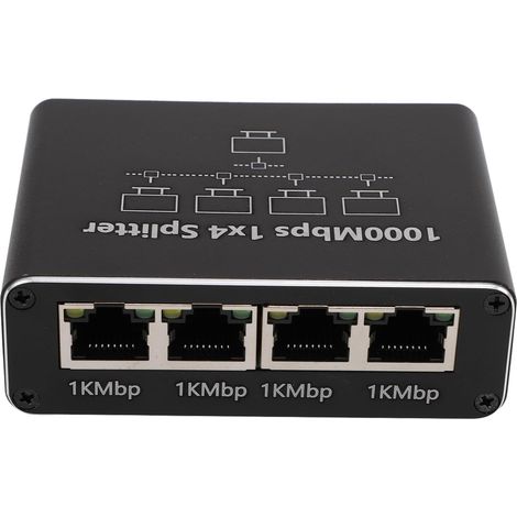 Répartiteur Ethernet 1 à 4, Répartiteur Réseau Gigabit 1000 Mbps, LAN avec Alimentation USB C, Commutateur Ethernet pour Cat 6 Cat 7 8, Internet Haut Débit pour Bureau à Domicile (1/5)
