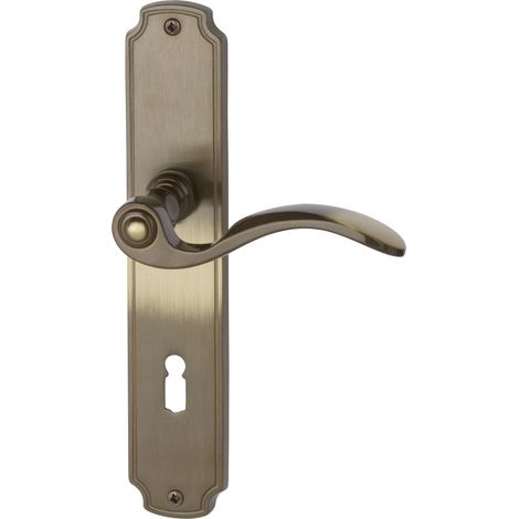 Südmetall Türgriff-Garnitur Langschild Rebeca BB Messing brüniert bronze 220 x 43 mm