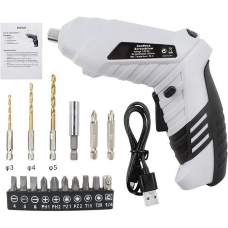 Mini tournevis sans fil électrique sans fil, kit de tournevis électrique avec lumière LED, batterie rechargeable conçue