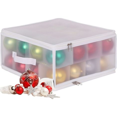 Caja de almacenamiento para adornos navideños con separadores ajustables