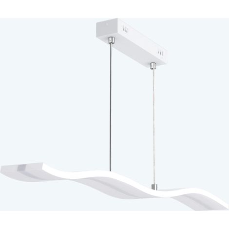Pendelleuchte 97cm LED Hängelampe Dimmbar mit Fernbedienung 3000K/4000K/6000K Verstellbares Kabel 36W Weiß Hängeleuchte für Esszimmer Wohnzimmer Schlafzimmer