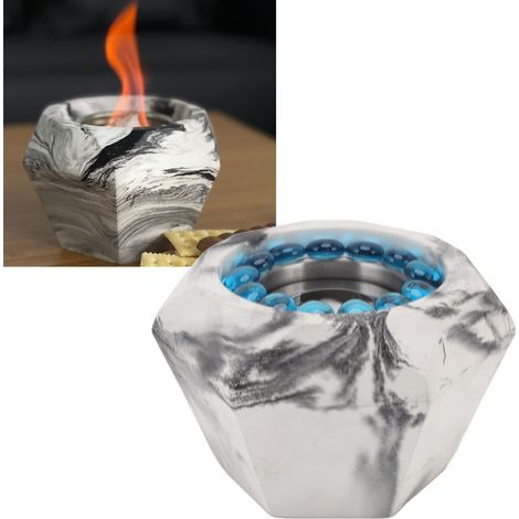 Cheminée à flamme véritable style diamant, cheminée à alcool, cheminée de table, cheminée à combustion intérieure/extérieure, chauffage, peinture à l'encre (1/5)