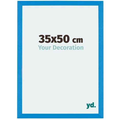 - 35x50 cm - Cadres Photo en MDF Avec Verre Plexiglas - Bleu Brillant - Mura.