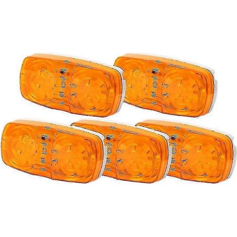 5 feux extérieurs à DEL ambrés pour camping-car, feux de gabarit pour remorque, feux latéraux doubles à œil de bœuf, 10 (1/5)