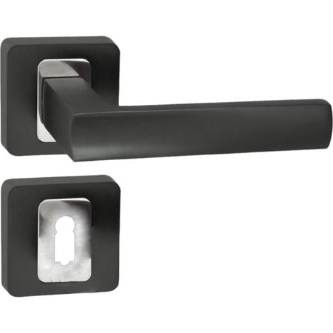 DOMINO Poignée de porte MAFF QR M6/ANTRYCYT BB Poignée avec rosace BB pour clé Chrome brillant/anthracite (1/5)