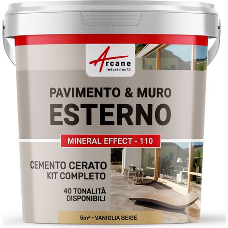 Microcemento per esterni: pavimenti, muri, terrazze, balconi, scale - 5 m² (in 2 strati) Vaniglia Beige - ARCANE INDUSTRIES