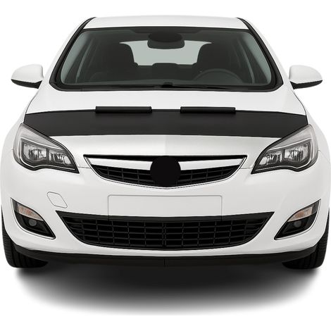 Protège Capot compatible avec Opel Astra J 2009 à 2015, Bra de Capot Protection, Noir (1/5)