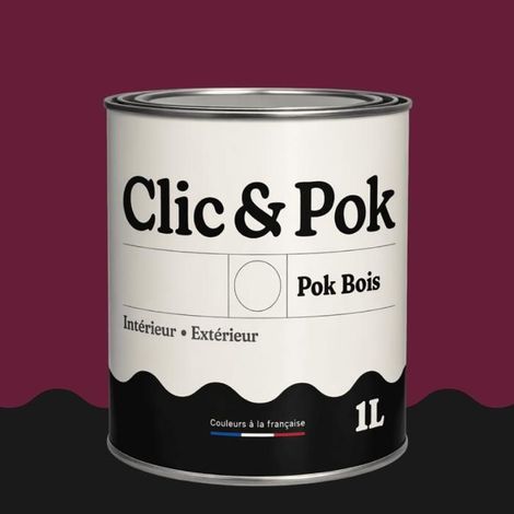 Peinture Bois Extérieur – POK BOIS - 1L - RAL 4004 - Violet bordeaux- Résistante aux intempéries - Ne s'écaille pas