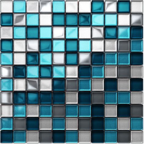 Ilcom – Mosaïque en verre 30 x 30 cm – Pose murale intérieure – Résistante aux hautes températures – Facile à découper sur mesure (1/5)