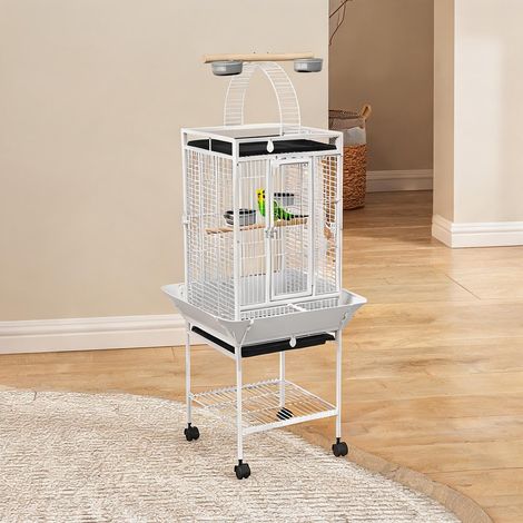 Cage pour oiseaux weiß en stahl 62,5 x 62,5 x 156 cm (1/5)