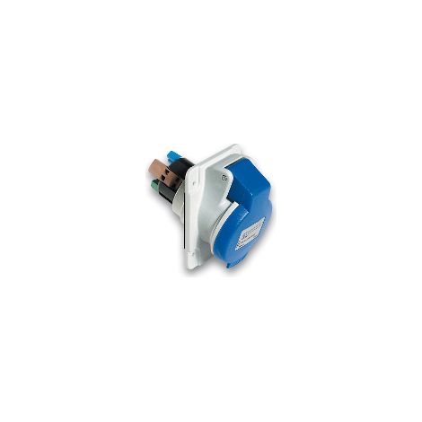 PratiKa - socle de prise industrielle coudée 16 A - 2P+T - 200-250 V CA - IP44  - PKY16F423 (1/3)
