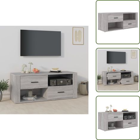 Meuble TV Sonoma gris 100x35x40 cm Bois d'ingénierie - Meubles Tv - Meuble Tv - Support Tv - Unité Tv - Meuble Audio (1/5)
