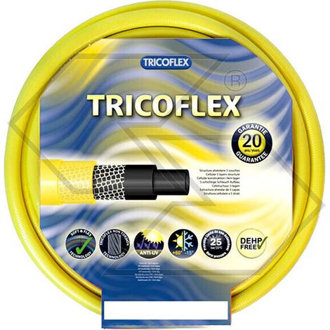 Tubo per irrigazione da giardino in PVC giallo, diametro 30 mm (1 1/4"), lunghezza 50 m.