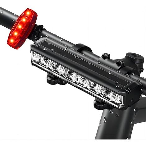 Lumiere Velo, Lampe Velo Avant et Arriere USB Rechargeable, Ultralégère en Aluminium Eclairage Velo LED Phare Velo et Feu Arriere Velo Accessoires VTT, VTC, Route (1/5)