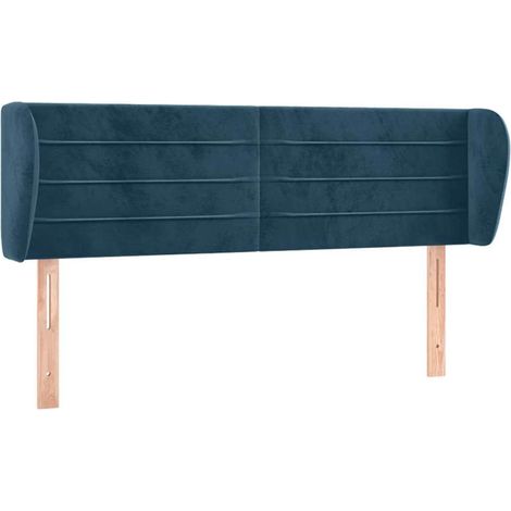 Maison Exclusive - Testiera ad Orecchio Blu Scuro 147x23x78/88 cm in Velluto