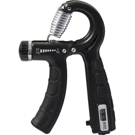 5 60kg Hand Grip Strengthener, rehausseur de préhension entraîneur de préhension réglable avec compteur pour l'exercice de la force du poignet, de l'avant  bras et des mains, des doigts