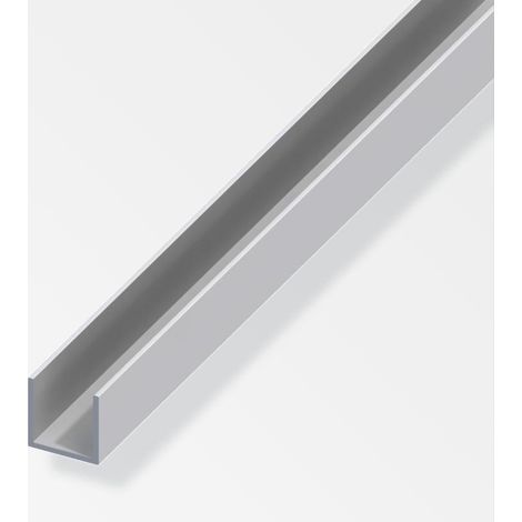 Profilo a u alfer aluminium 8.2x10.1mm lunghezza 2m argento - 05065 (1/2)