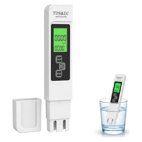 3 in 1 TDS/EC/TEMP Water Quality Tester, Drinking Water Tester with Backlit LCD Display, PH Meter Ideal for Pool, Aquarium, Pond and Home Water (1/5)